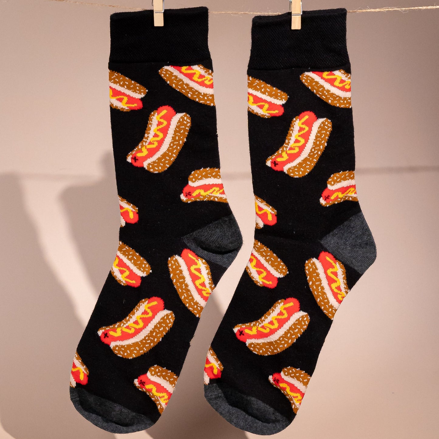Hot Dog Print Socks
