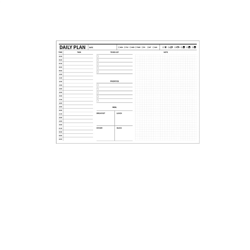 IPLAYBOX Daily Plan Sheet Notepad