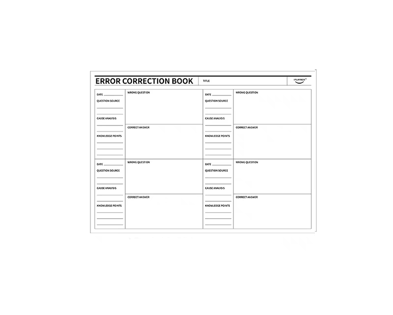 IPLAYBOX Error Correction Book Sheet Notepad